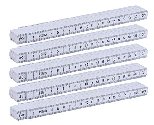 5x Zollstock / Gliedermaßstab / 2m / aus Kunststoff von Ohne Markenname