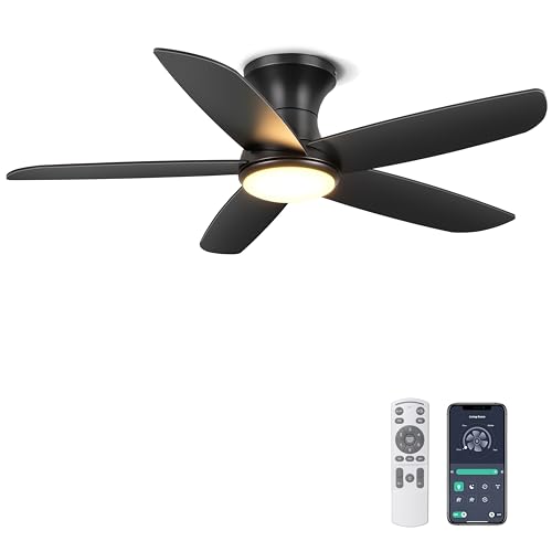 Ohniyou Deckenventilator mit Beleuchtung und Deckenventilator, 117 cm, App-Steuerung, Dimmbar, Leiser Gleichstrommotor, Deckenventilatoren für Schlafzimmer Terrasse Küche Ohniyou Deckenventilator mit Beleuchtung und Deckenventilator, 117 cm, App-Steuerung, Dimmbar, Leiser Gleichstrommotor, Deckenventilatoren für Schlafzimmer Terrasse Küche von Ohniyou