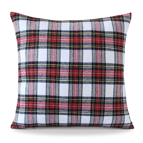 Ohok Dekorativ Vintage Kissenbezug, Polyester Leinen Plaid Zierkissenbezüge, Deko Sofakissen Couchkissen Kissenhülle Set für Schlafzimmer Wohnzimmer Sofa Couch Auto (40x40 cm, 1 Stück Mehrfarbig) von Ohok