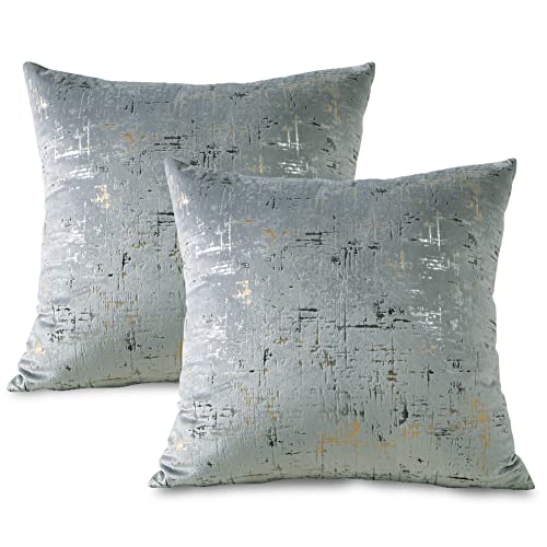 Ohok Samt, weich, bronzierend, dekorativ, quadratisch, für Sofa, Schlafzimmer, Auto, 45 x 45 cm (Bronzing Gray) von Ohok