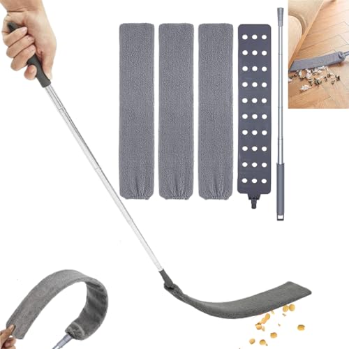 Arcticlean Teleskop Staubwedel,mikrofaser staubwedel,ausziehbares Staubreinigungsgerät Für Schmale Zwischenräume Articlean,mit Edelstahl Teleskop Stange Und 3 Abwaschbaren Tüchern Für Unter Sofa von Ohphnt