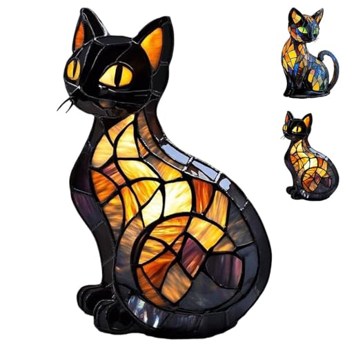 Lumicat Leuchtkatze, Eplia Glowkatze, Epila Glow Katze, Festberg Leuchtkatze, Katzenlampe Mosaik, Leuchtende Katze, Katzenlampe Tiffany, Glasmalerei, Katzen Lampe, Solymall ,nachtlicht , Tiffany-B von Ohphnt