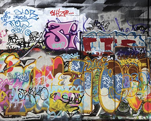 Ohpopsi Wandaufkleber Graffiti Wand Wandbild, Papier, Mehrfarbig, groß von Ohpopsi