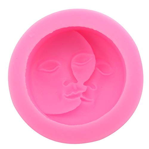 Ohsilv 1 StüCk Rosa Seifen Form Runde Form Sonne Mond Gesichter Silikon Form DIY Fondant Schokoladen Kuchen Dekorations Werkzeuge Back Werkzeug von Ohsilv