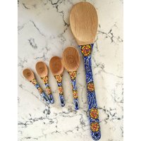 Navy Holzlöffel Set - Backlöffel Back Geschenk Rührlöffel Kleines Messlöffel Backliebhaber Zum Muttertag von Ohtheplaceswegoshop