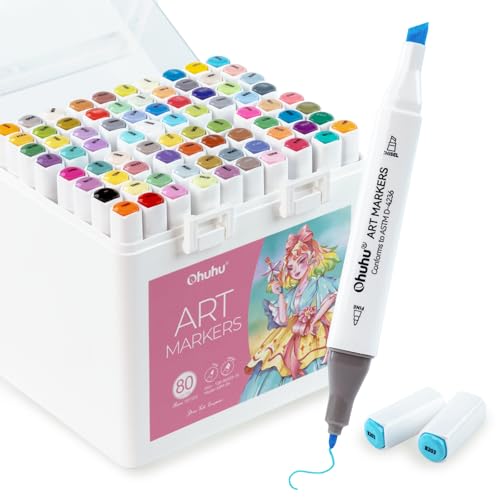 Ohuhu Alkohol Marker, 80 Farben Double Tipped Marke Stifte + 1 Blender, Meißel & Fine Alcohol-basierte Kunst Marker Set für Erwachsene Künstler Anfänger Färbung Illustration Skizzieren Ohuhu Alkohol Marker, 80 Farben Double Tipped Marke Stifte + 1 Blender, Meißel & Fine Alcohol-basierte Kunst Marker Set für Erwachsene Künstler Anfänger Färbung Illustration Skizzieren von Ohuhu