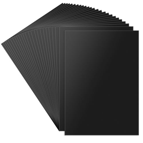 50 Blatt Kartonpapier – 300g, Ohuhu Kartonpapier Schwarz DIN A4 Druckerpapier, Blanko-Karten für Basteln, Selbstgestalten, Fotokarton und Visitenkarten, und Gestalten von Ohuhu