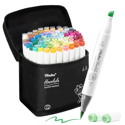 Ohuhu Marker Stifte Set, Pinsel Marker Stift mit 72 Farben Doppelseitige Farbspitz Chisel Alkoholmarker für Comics Manga Pinsel Tip zum Skizzieren Kalligraphieren Zeichnen Ohuhu Marker Stifte Set, Pinsel Marker Stift mit 72 Farben Doppelseitige Farbspitz Chisel Alkoholmarker für Comics Manga Pinsel Tip zum Skizzieren Kalligraphieren Zeichnen von Ohuhu