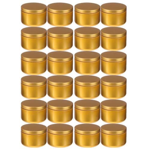 Ohulelks 24 Stück Dekorative Etiketten für Kerzengläser, Leere Aufbewahrungsdosen, Kerzendosen, Kerzenhalter, Runde Blechbehälter, B, Einfache Installation von Ohulelks