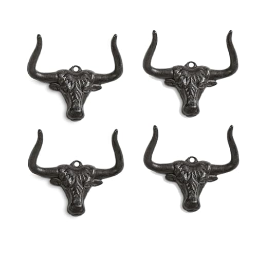 Ohulelks Cowboy-Hutständer für die Wand, 4er-Pack, Cowboy-Huthalter Aus Metall, Gusseisen-Cowgirl-Hutaufhänger, Western-Haken Zur Aufbewahrung von Ohulelks