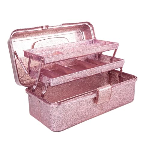 Ohulelks Glitzernde rosa und Bastelwerkzeug-Aufbewahrungsbox, 3-lagig, stapelbar, für Nähutensilien, Organizer für Kunst Ohulelks Glitzernde rosa und Bastelwerkzeug-Aufbewahrungsbox, 3-lagig, stapelbar, für Nähutensilien, Organizer für Kunst von Ohulelks