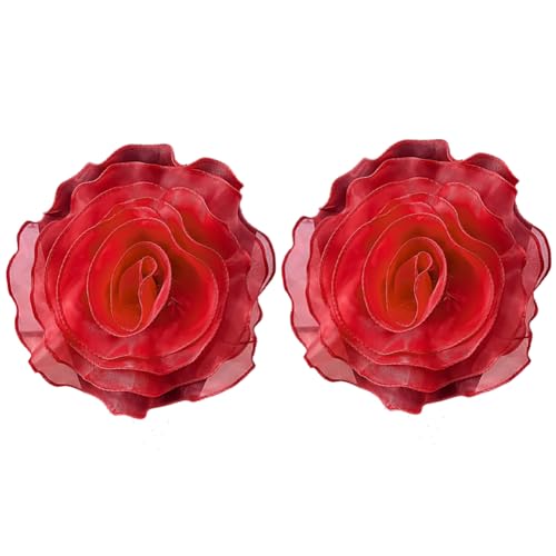 Ohulelks Rote Mehrlagige Dreidimensionale Gaze-Blumen-Ansteckblume für Hochzeitskleider, Applikationen, Dekoration, DIY-Dekoblumen Ohulelks Rote Mehrlagige Dreidimensionale Gaze-Blumen-Ansteckblume für Hochzeitskleider, Applikationen, Dekoration, DIY-Dekoblumen von Ohulelks