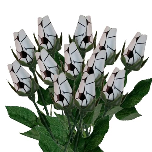 Ohulelks Softball-Rose, Sport-Lederrose, Handgefertigte Künstliche Softball-Blumen, Geschenk für Softball-Mütter, Fans, Team-Abschlussfeier, F von Ohulelks