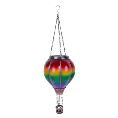 Ohulelks Solar-Laterne in Form Eines Heißluftballons zum Aufhängen im Freien, Solar-Laterne für Garten, Terrasse, Veranda, Dekoration von Ohulelks