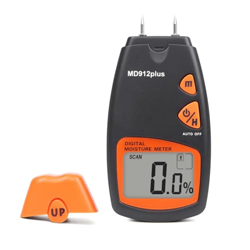Ohulelks Timber Digitaler Feuchtigkeitsmesser 2 Sonde Papier Wassergehaltsmesser Feuchtigkeitsdetektor Hygrometer 2% Bis 70% für Bambus und Baumwolle von Ohulelks