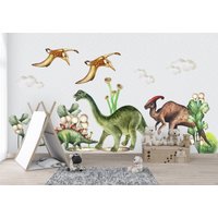 Wandtattoo Dinosaurier Für Kinder, Jurassic Park, Wandaufkleber Stegosaurus, Parasaurolophus, Diplodocus, Pterodactyl, Dino Sticker von OiLANDIA