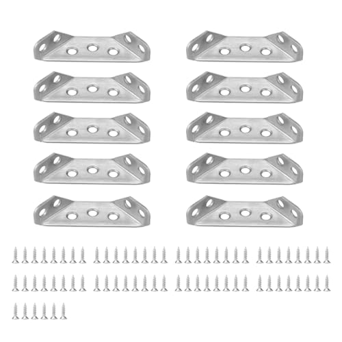 Oiieco 10 Stück Eckverbinder, Dreiecksstütze aus Edelstahl Universelle Eckverbinder Möbelbau, Eckverbinder Metall Dreiecksstütze mit Schrauben für Regale, Schränke und Tische Oiieco 10 Stück Eckverbinder, Dreiecksstütze aus Edelstahl Universelle Eckverbinder Möbelbau, Eckverbinder Metall Dreiecksstütze mit Schrauben für Regale, Schränke und Tische von Oiieco