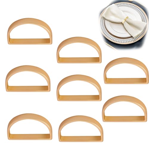 Oiieco Serviettenringe Gold, 8 Stück Elegante Metall Serviettenring Serviettenschnallen für Hochzeitsfeier, Abendessen, Tischdekoration Gold Serviettenring Set von Oiieco