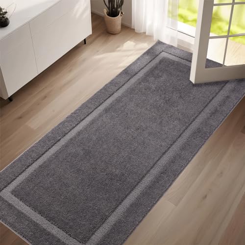 Oiilores Schmutzfangmatte für den Innenbereich, 80 x 178 cm, waschbarer Eingangsteppich, Innenfußmatten für Eingang, rutschfest, flaches Profil, super saugfähige Hundematten für schlammige Pfoten, von Oiilores
