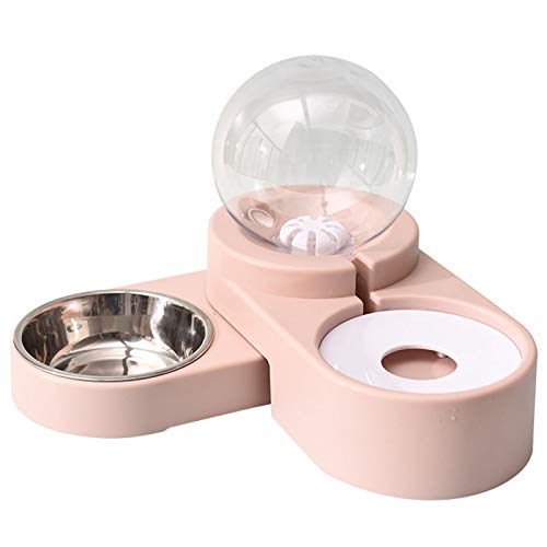Oikabio 1,8 l Futternäpfe für Haustiere, automatischer Futterbrunnen für Katzen, Hunde, Kätzchen, Futterbehälter, Rosa von Oikabio