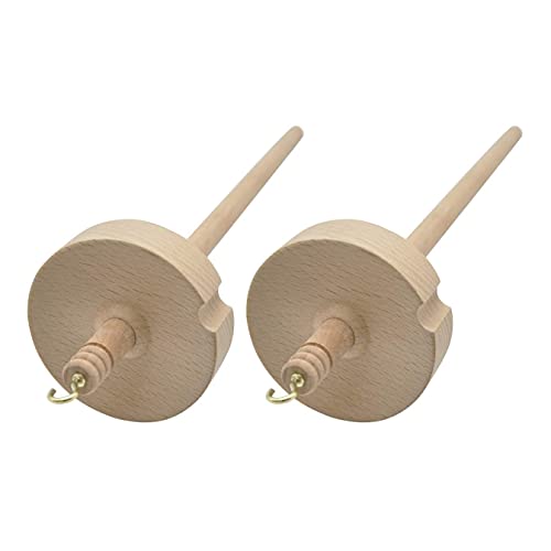 Oikabio 2 Stück Spindel zum Spinnen von Thread Top Whorl Drop Spindle Handgeschnitzt für Anfänger von Oikabio