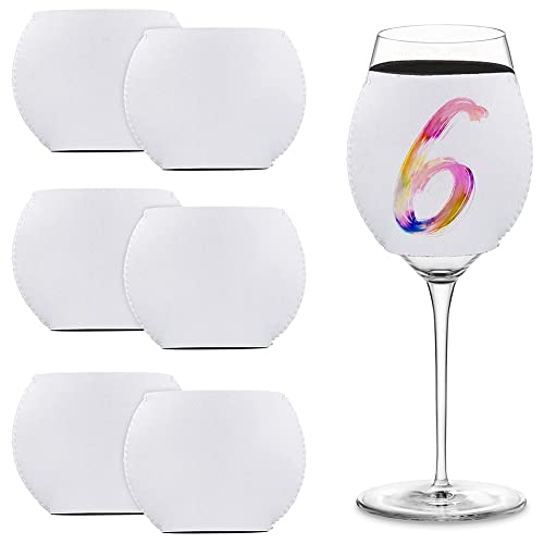 Oikabio 6 PCS Sublimation Rohlinge Weinglas Sleeve Neopren Weinglas Isolator Abdeckung für Glas Sublimation Ornamente Liefert von Oikabio