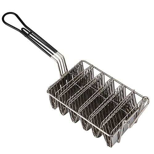 Oikabio Fritteusenkorb, Shell Fryer, Holds 6 Shells Deep Fryer Holders Basket with Grip Handle Holder Stand von Oikabio