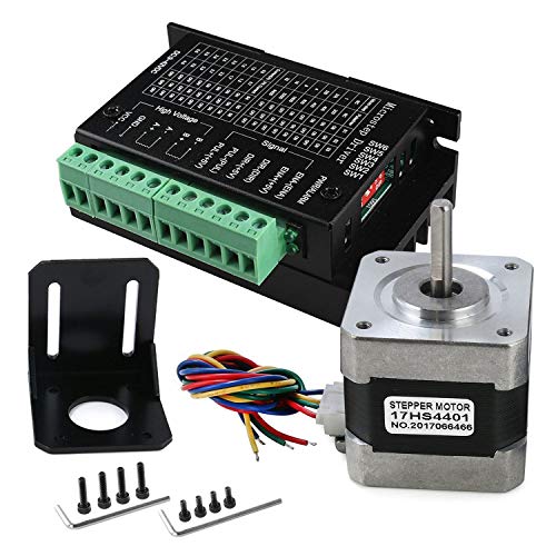 Oikabio TB6600 4A 9-42V Schrittmotor-Treiber CNC-Controller mit Schrittmotor Nema 17 Bipolar 1,7A 40N.Cm Haltemoment und Motor-Montagehalterung für 3D-Drucker Hobby CNC Router von Oikabio