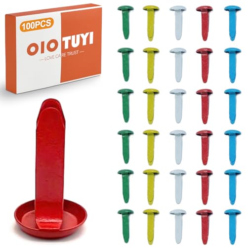 OioTuyi 100 Stück Mini Bunte Brads Musterbeutelklammern, Rundkopfklammern aus Metall, Musterklammern & Bastelklammern für Scrapbooking, Basteln, DIY, Büro, Schule, auch als Briefklammern OioTuyi 100 Stück Mini Bunte Brads Musterbeutelklammern, Rundkopfklammern aus Metall, Musterklammern & Bastelklammern für Scrapbooking, Basteln, DIY, Büro, Schule, auch als Briefklammern von OioTuyi