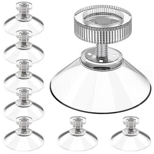 OioTuyi 20x Saugnapf Ø30mm mit Gewinde M5x7mm, Transparente Rändelmuttern, Saugnäpfe mit Haken für Fenster und kleine Gegenstände, Starke Haftkraft von OioTuyi