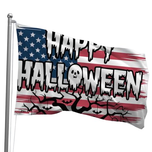 Halloween-Deko-Flagge, 90 x 150 cm, Oirquent Skelett-Design, Polyester-Banner für Garten, Innen- und Außenbereich, Festival, Schulparty von Oirquent