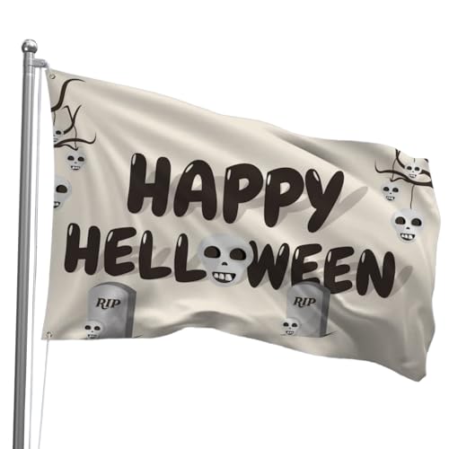 Happy Halloween-Flagge für den Außenbereich – Oirquent 90 x 152 cm Gartendekoration mit robusten Ösen von Oirquent