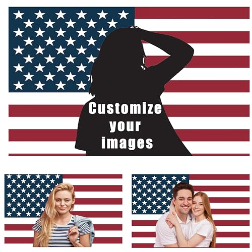 Individuelle Flaggen – Gestalten Sie Ihre eigene personalisierte amerikanische Flagge, DIY-Banner mit Fotos und Text, einzigartiges Geschenk für Familie, trendige Wohnkultur, kreative Wandkunst und von Oirquent