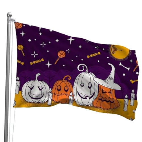Oirquent Festliche Halloween-Dekoration für den Außenbereich, 90 x 150 cm, Gartenflagge mit wetterfesten Ösen Oirquent Festliche Halloween-Dekoration für den Außenbereich, 90 x 150 cm, Gartenflagge mit wetterfesten Ösen von Oirquent