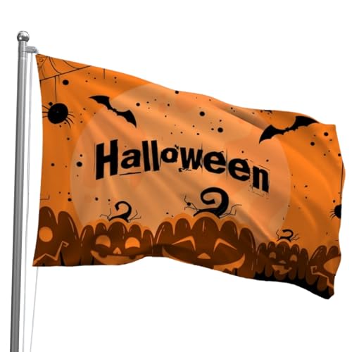 Oirquent Halloween-Flagge für den Außenbereich, 90 x 150 cm, lichtbeständig, Gartenbanner für Hof, Haus, Partys von Oirquent
