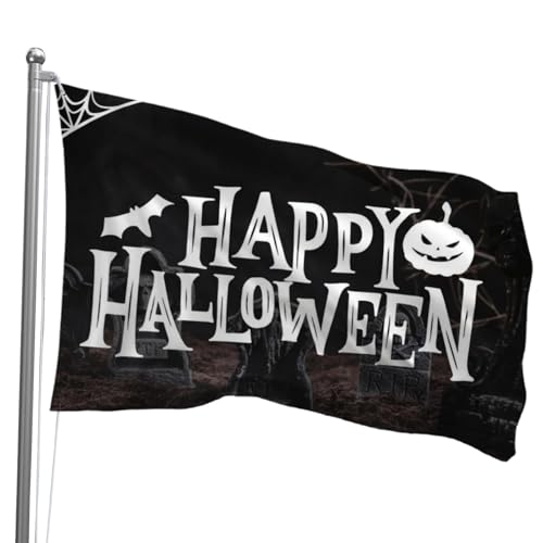 Oirquent Halloween-Gartenflagge, 90 x 152 cm, gruselige Outdoor-Dekoration, Banner mit 2 Messingösen für Hof und Terrasse von Oirquent