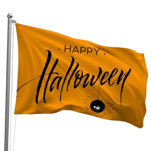 Oirquent Happy Halloween Gartenflagge – festliche Dekoration für den Außenbereich, 90 x 150 cm, mit robusten Ösen von Oirquent