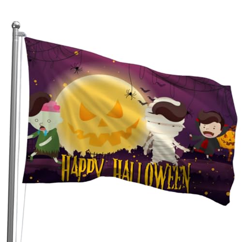 Professionelles Halloween-Totenkopf-Banner 90 x 152 cm – Oirquent robuste Flagge mit verstärkten Ösen für Innen- und Außenbereich, Wand, Hof-Festival-Dekoration von Oirquent