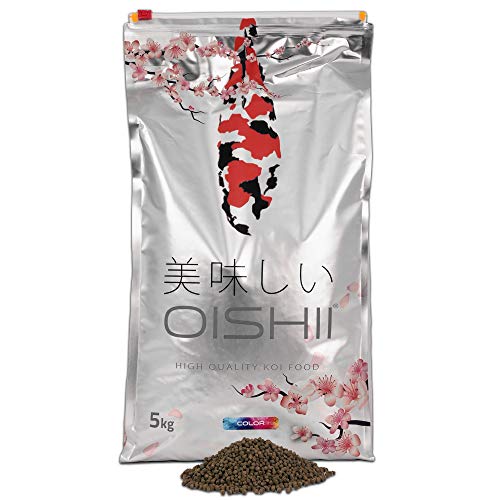 Oishii Koi Company Color • 5kg Premium Koifutter 4mm schwimmend • Koi Frühlingsfutter, Sommerfutter & Herbstfutter • Farbfutter für strahlende & glänzende Koi von Oishii