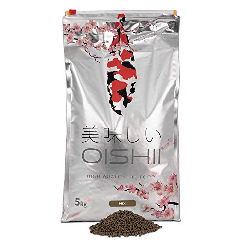 Oishii Koi Company Futtermix • 5k Premium Koifutter 4mm teilweise sinkend • Für alle Jahreszeiten: Frühjahr, Sommerfutter, Herbstfutter, Winterfutter von Oishii