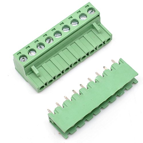 Oiyagai 10 Set 9 Pin 5,08mm Pitch Männlich Weiblich PCB Schraubklemmenblock von Oiyagai
