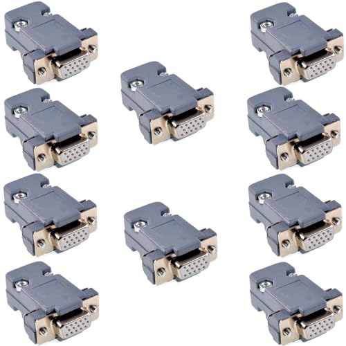Oiyagai 10 Sets Lötversion DB15 VGA Weiblich + Plastikhauben Stecker-Kit PC Zubehör von Oiyagai