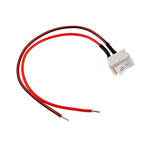 Oiyagai 10 Stück AC 6A/250V 10A/125V 2 Löt SPST EIN/Aus Mini Boot Verdrahtete Wippschalter 2Pin Kippschalter SPST Schalter Snap mit Linien (Weiß) von Oiyagai
