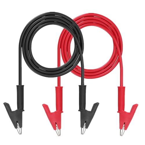 Oiyagai 2 Stück 4MM doppelseitige Krokodilklemmen Testleitungen für Multimeter oder Laborelektrische Prüfarbeiten (Rot + Schwarz) von Oiyagai
