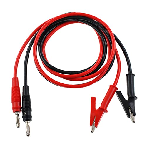 Oiyagai 2 Stück Bananenstecker und Krokodilklemmen Testleitungen für Multimeter oder Laborelektrische Tests 1,5M (Rot + Schwarz) von Oiyagai