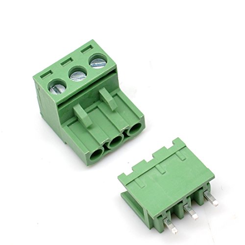 Oiyagai 20 Sets 3 Pin 5,08mm Rastermaß Stecker Buchse PCB Schraubklemmenblock von Oiyagai