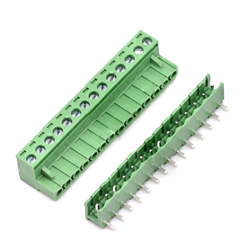 Oiyagai 5 Stück 5,08 mm Pitch Rechtwinklige 14-Pin PCB Steckbare Schraubklemmen Block Connector von Oiyagai