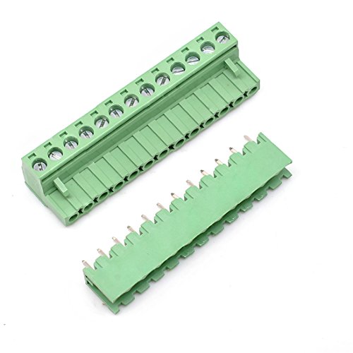 Oiyagai 5 Set 12 Pin 5,08mm Pitch Männlich Weiblich PCB Schraubklemmenblock von Oiyagai