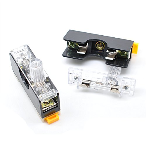 Oiyagai 5 Stück AC 250 V 10 A Sicherung 6 mm x 30 mm + 5 Stück Sicherungshalter Basis FS101 von Oiyagai
