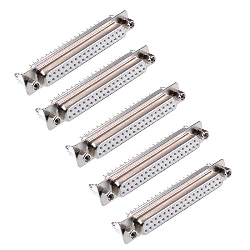 Oiyagai 5 Stück DB37 DP37 2-reihiger Verriegelungsschraub Buchse VGA Kabeladapter Ersatz, Weiß von Oiyagai